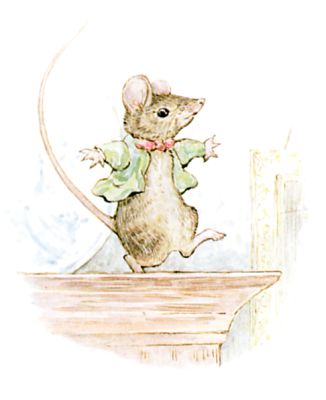 He has 
            wriggled out and run away; and he is dancing a jig on the top 
           of the cupboard!